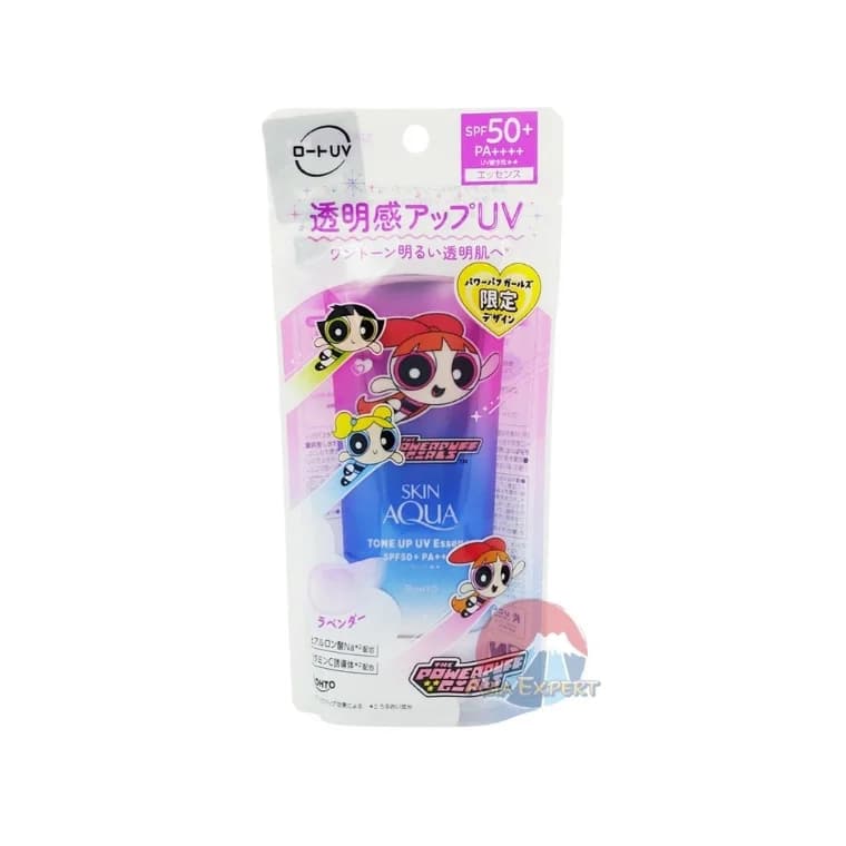 Rohto Skin Aqua Tone Up UV Essence SPF50+ PA++++ (Powerpuff Girls Limited Edition) – Lavender